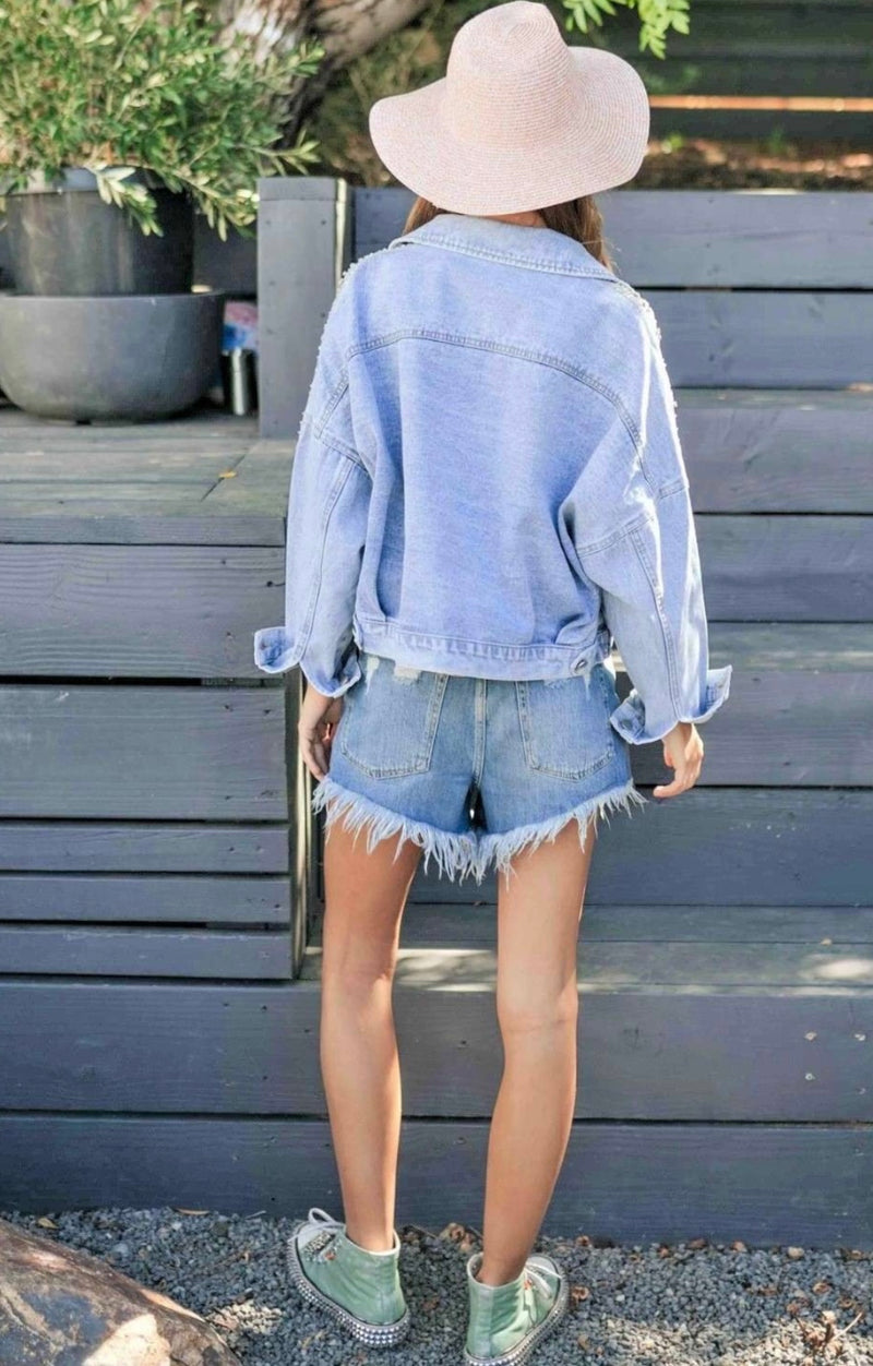 Button Down Denim Jacket - Bellasbylola.com