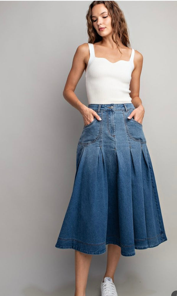 Denim Madi Skirt - Bella Boutique & Bellasbylola.com