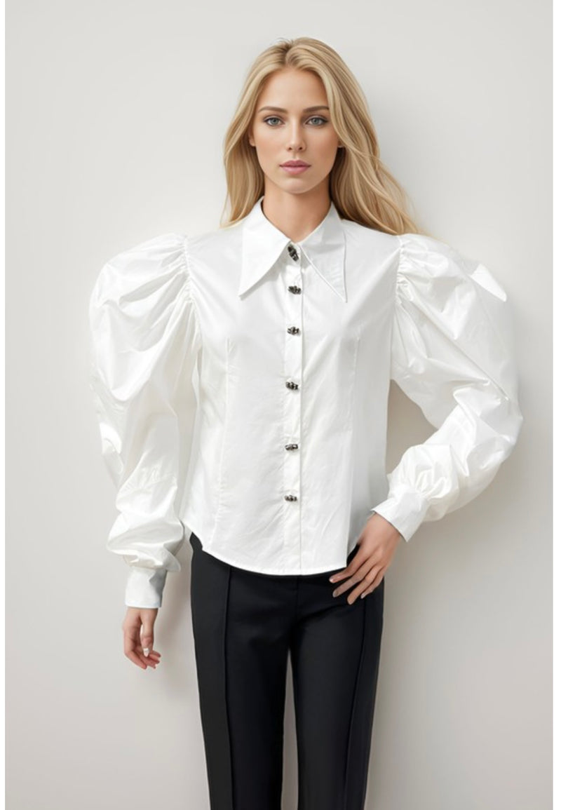 Long Bubble sleeve blouse