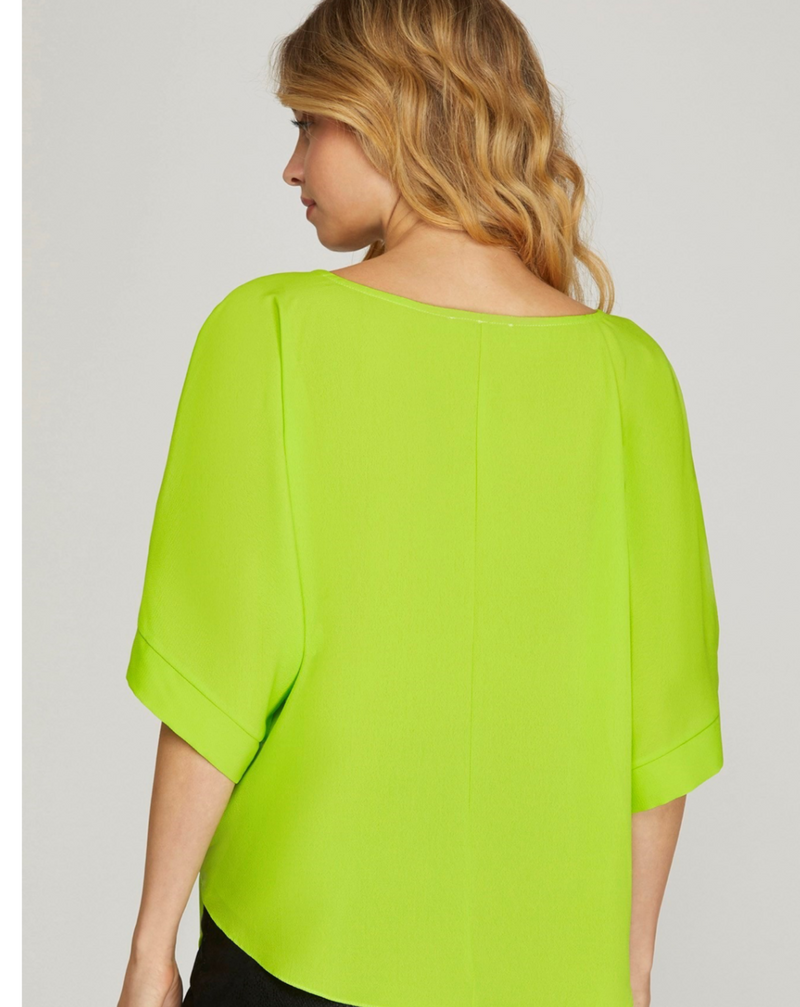 Solid Tunic Lime Top - Bella Boutique & Bellasbylola.com