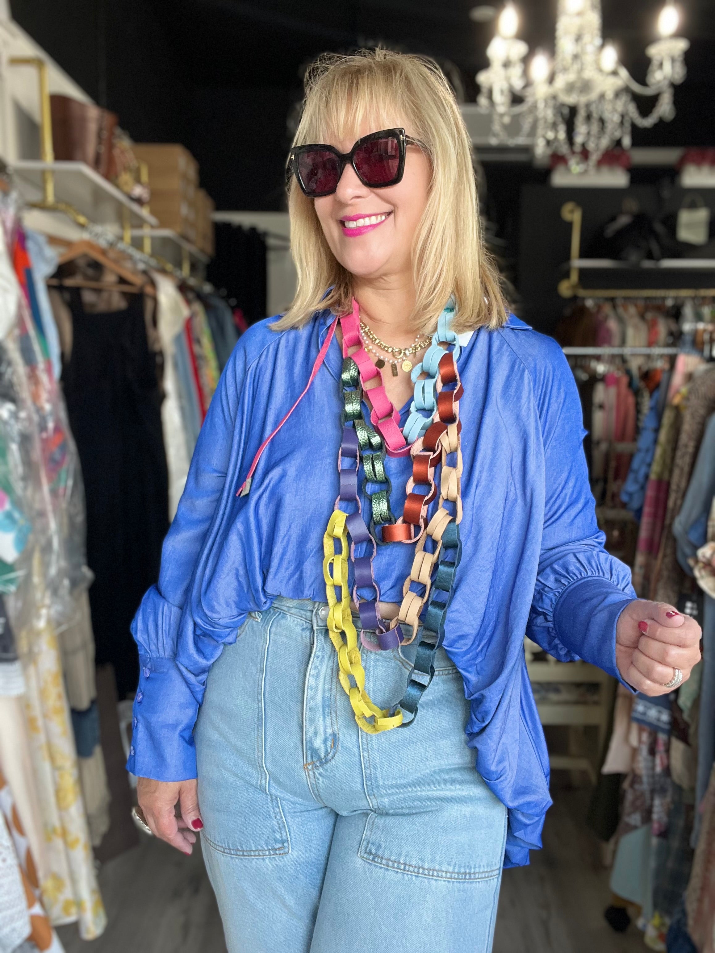 Hi Low Long Sleeve Blouse