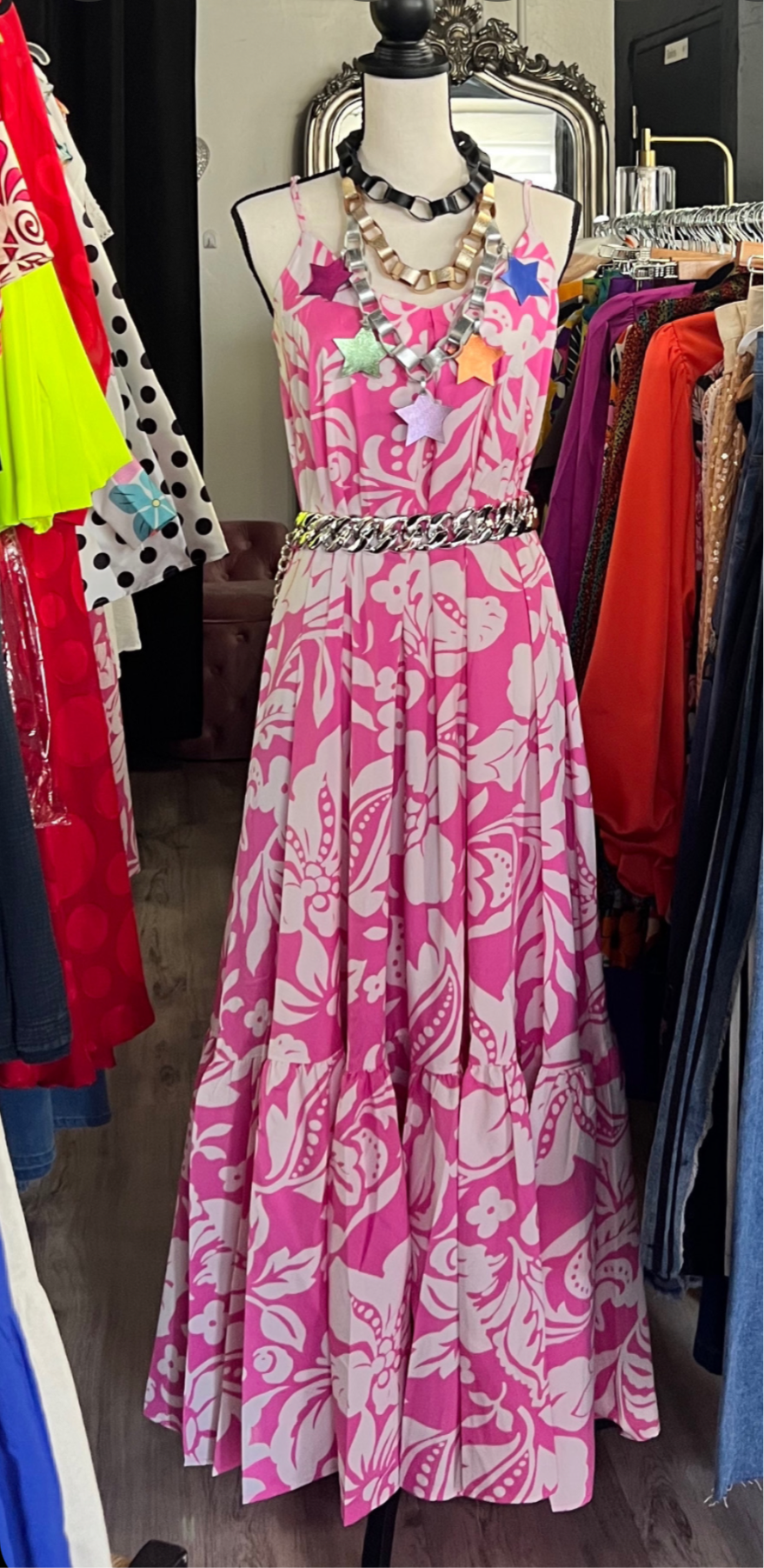 White & Pink Maxi Dress - New ✨✨