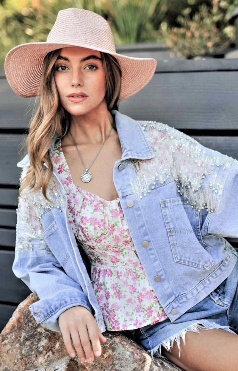 Button Down Denim Jacket - Bellasbylola.com