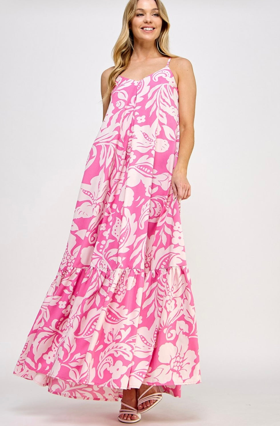 White & Pink Maxi Dress - New ✨✨ - Bella Boutique & Bellasbylola.com