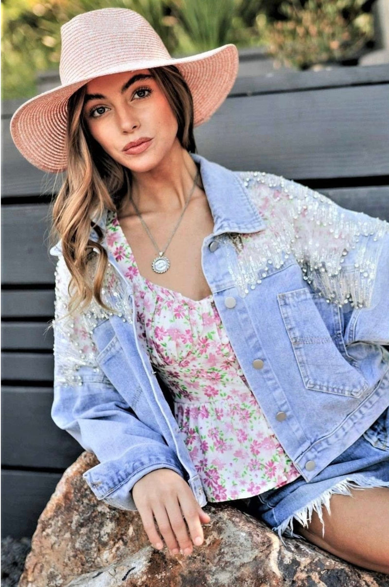 Button Down Denim Jacket - Bellasbylola.com