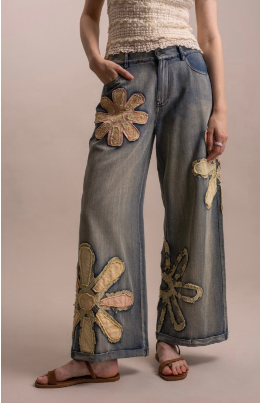 Patchwork denim pants - PREORDER
