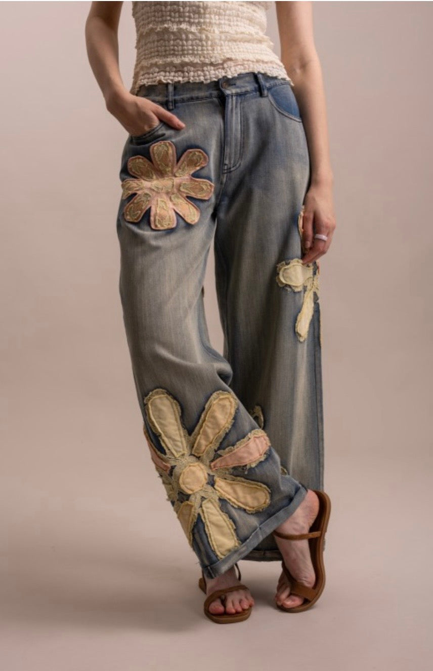 Patchwork denim pants - PREORDER