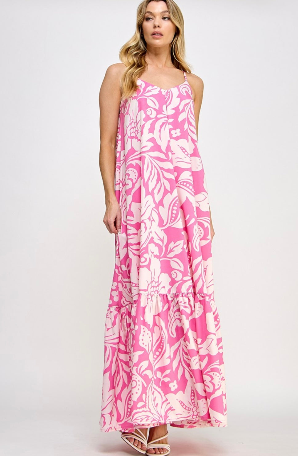 White & Pink Maxi Dress - New ✨✨ - Bella Boutique & Bellasbylola.com