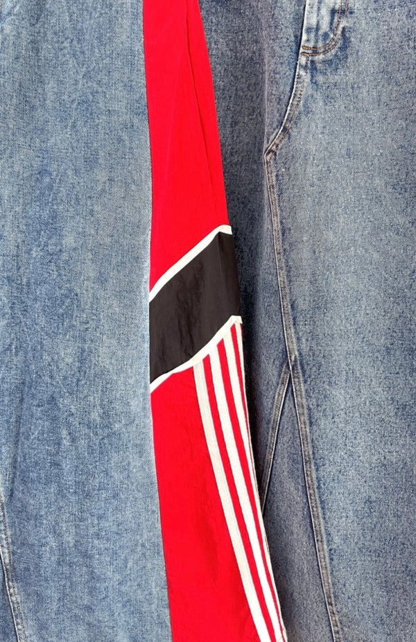 Like Adidas Denim Red & Black Midi Skirt - New ✨✨
