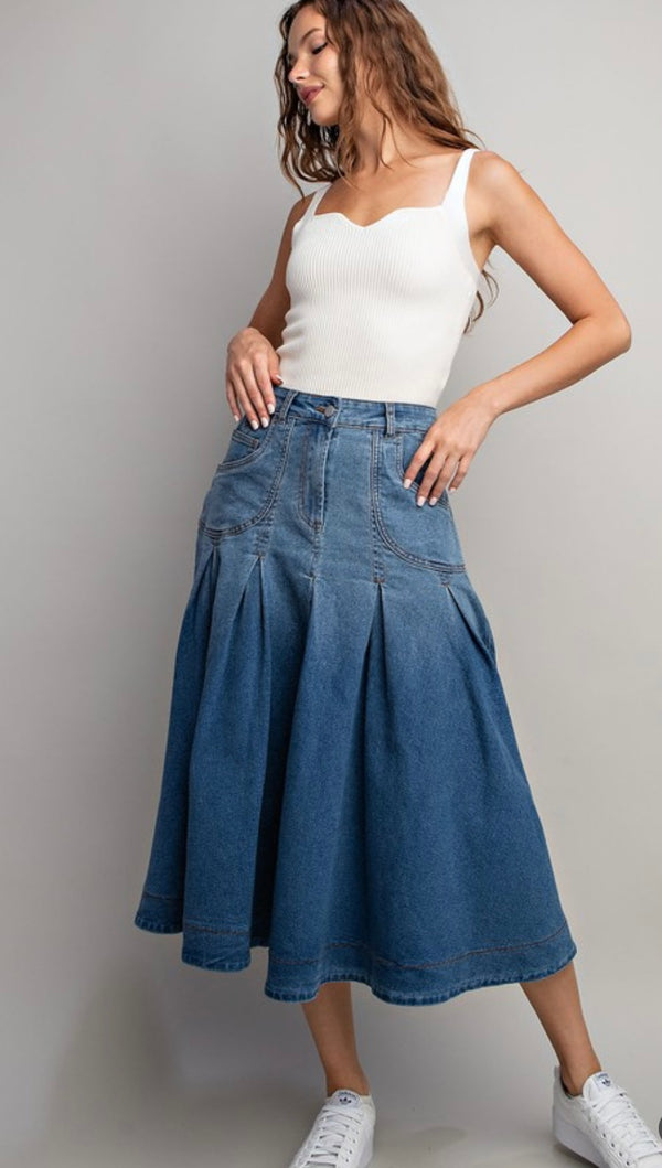 Denim Madi Skirt - Bella Boutique & Bellasbylola.com