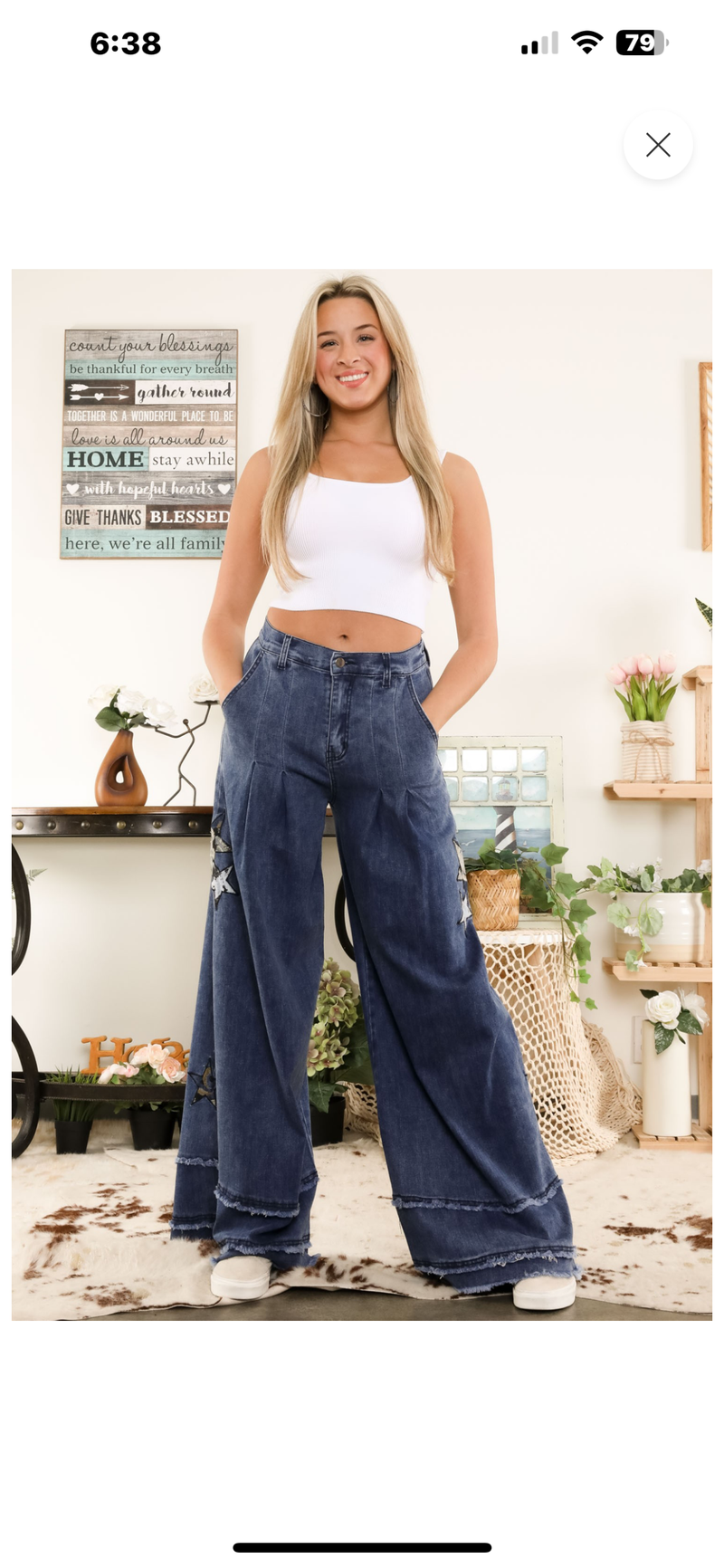 Star Dark Denim Pants - Bella Boutique & Bellasbylola.com