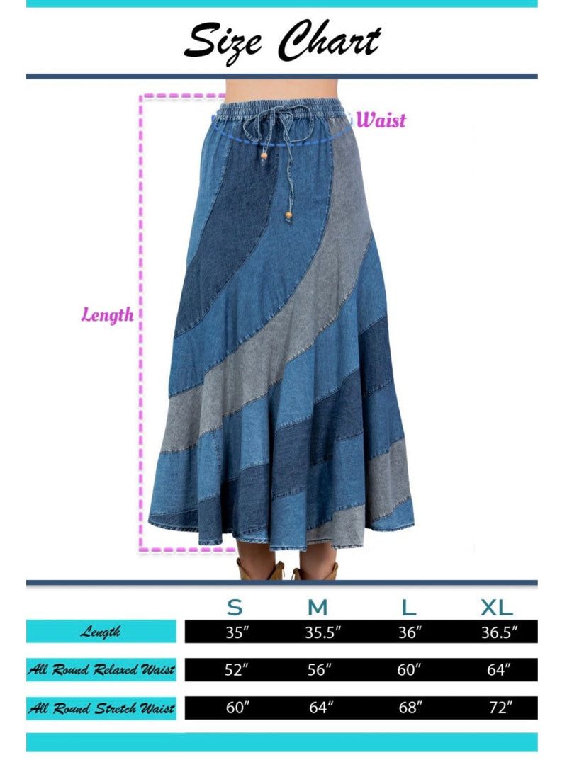 Asymmetrical Denim Midi Skirt - New ✨ - Bella Boutique & Bellasbylola.com