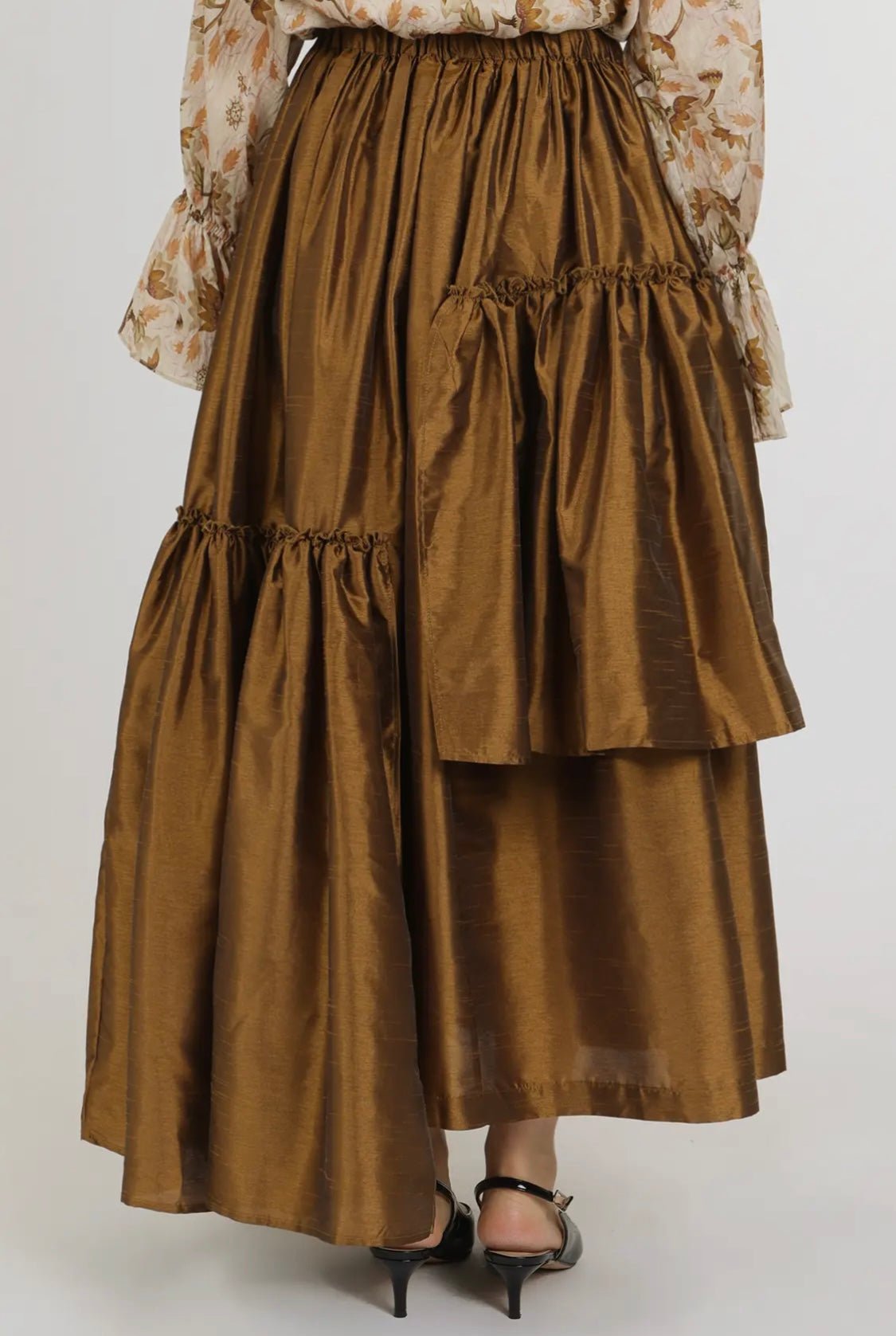 Camelia Asymmetrical Tiered Ruffled High-Waisted Maxi Skirt - PREMIUM CLOTHING - Bella Boutique & Bellasbylola.com