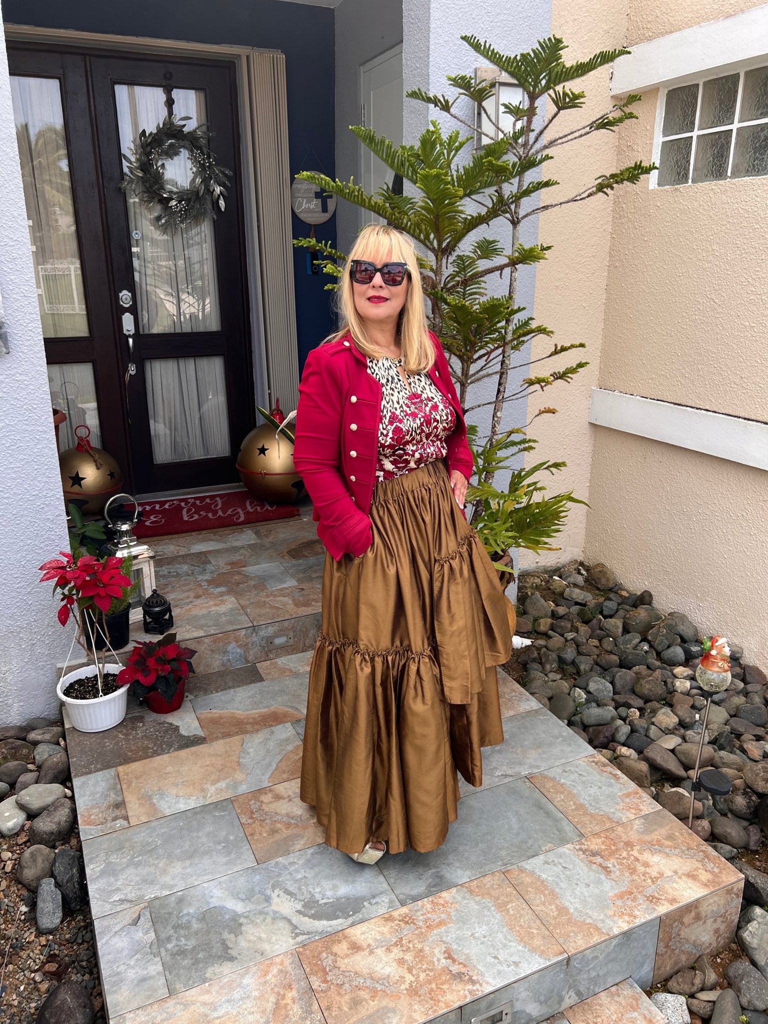 Asymmetrical Tiered Ruffled High - Waisted Maxi Skirt - Tax Included - Bella Boutique & Bellasbylola.com