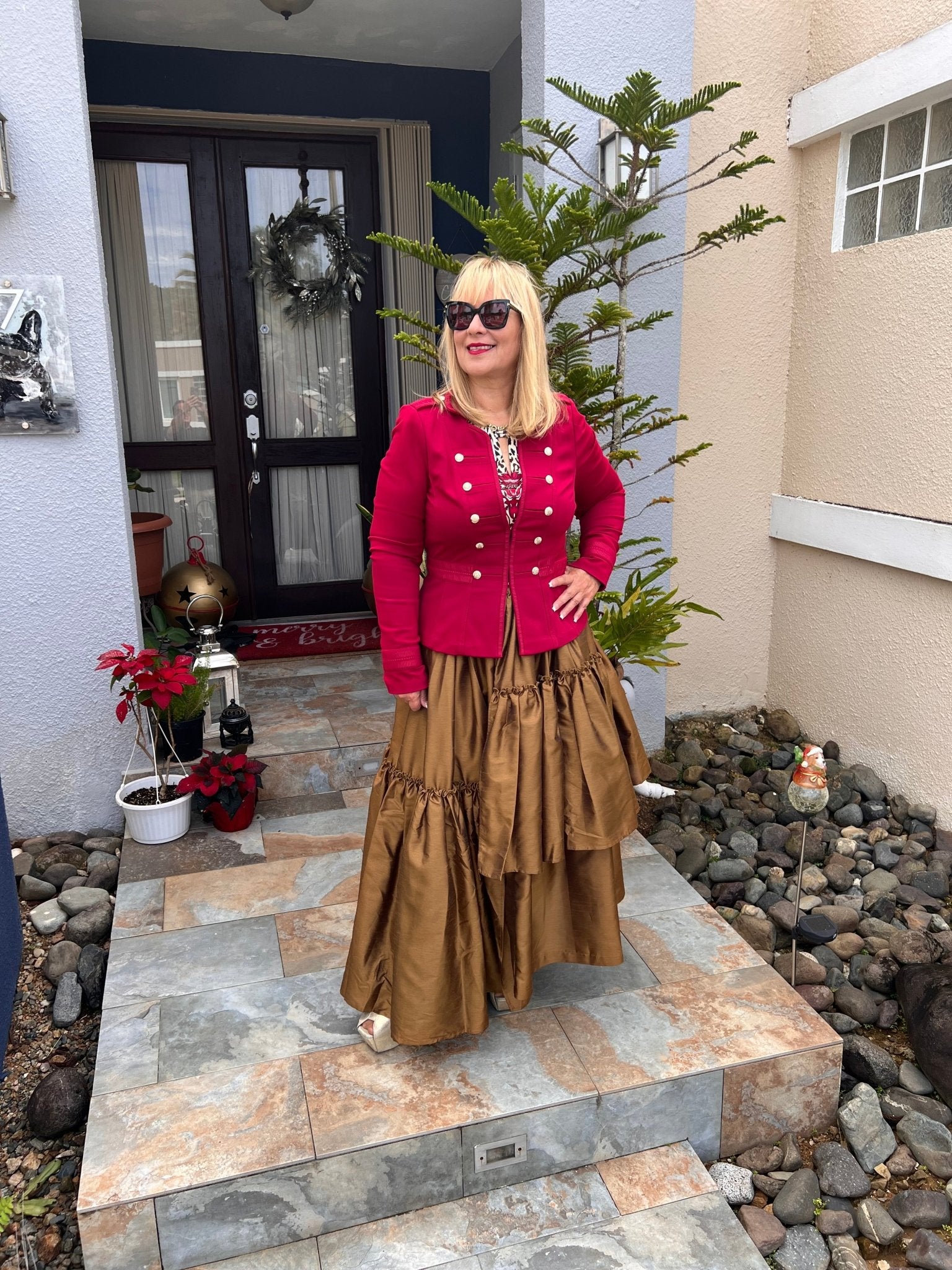 Asymmetrical Tiered Ruffled High - Waisted Maxi Skirt - Tax Included - Bella Boutique & Bellasbylola.com