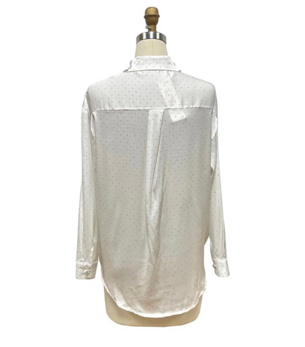 Beaded Crystals White Blouse - Bella Boutique & Bellasbylola.com