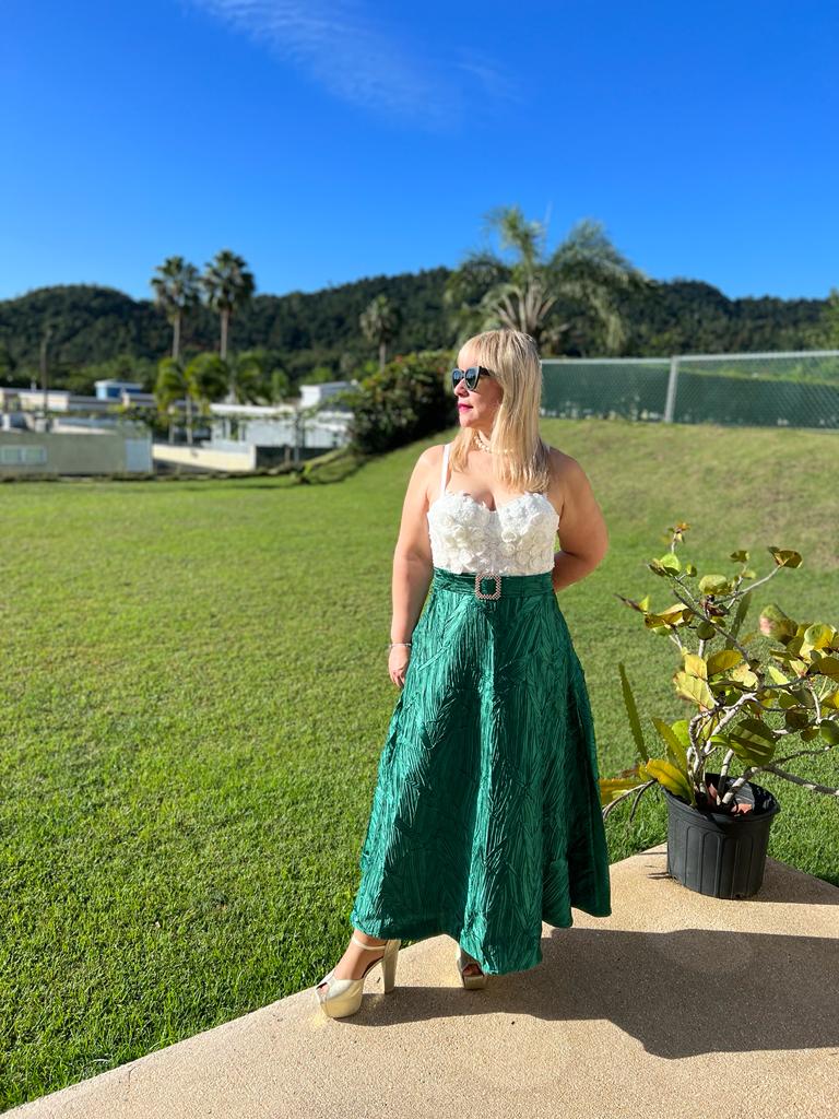 Exquisite Green Midi Skirt - Bella Boutique & Bellasbylola.com