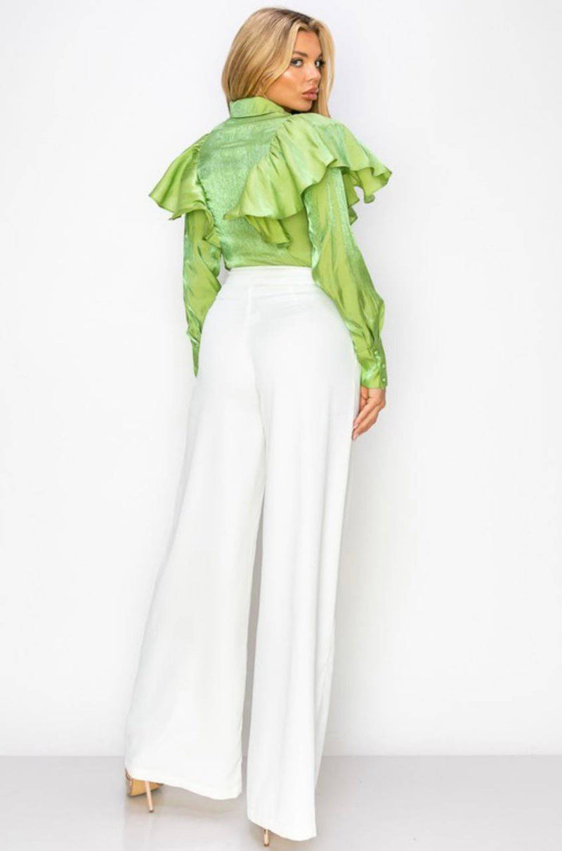 Off White Palazzo Pants - Bella Boutique & Bellasbylola.com