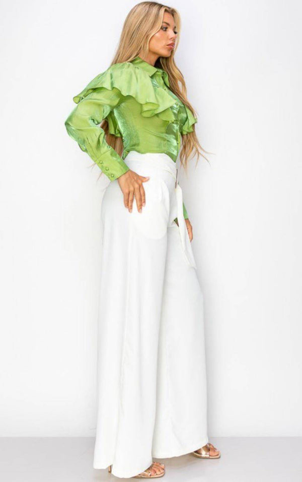 Off White Palazzo Pants - Bella Boutique & Bellasbylola.com