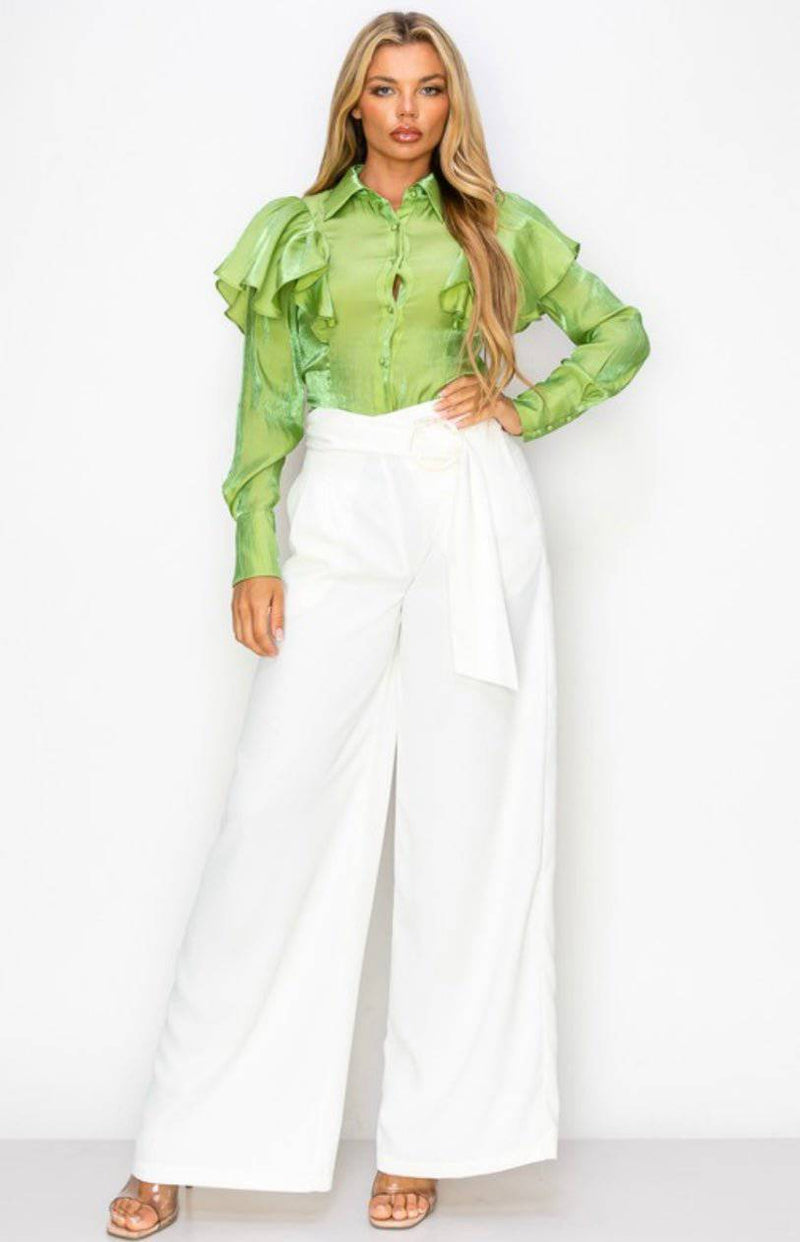 Off White Palazzo Pants - Bella Boutique & Bellasbylola.com