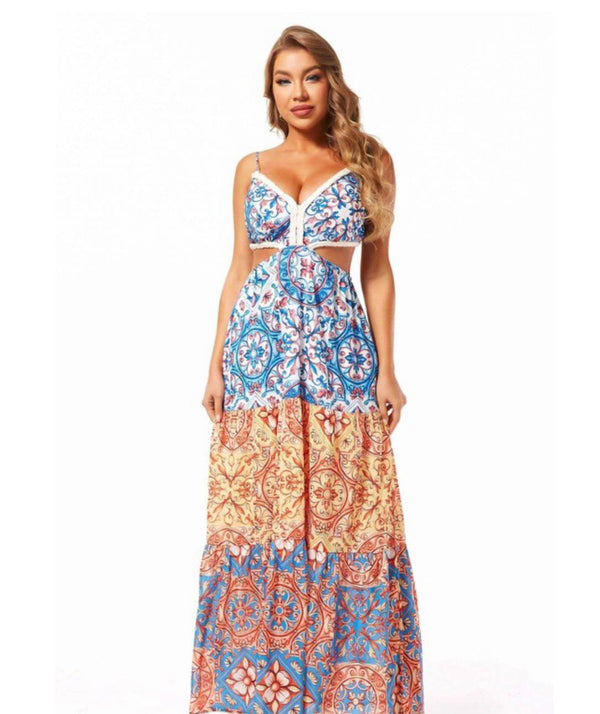 Baroque Blue Maxi - Bella Boutique & Bellasbylola.com