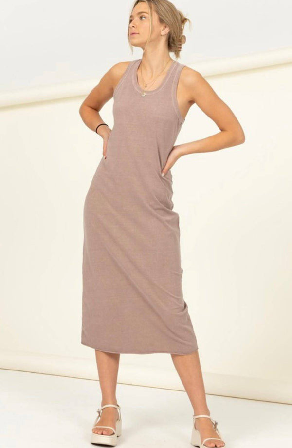 Khaki Basic Dress - Bella Boutique & Bellasbylola.com