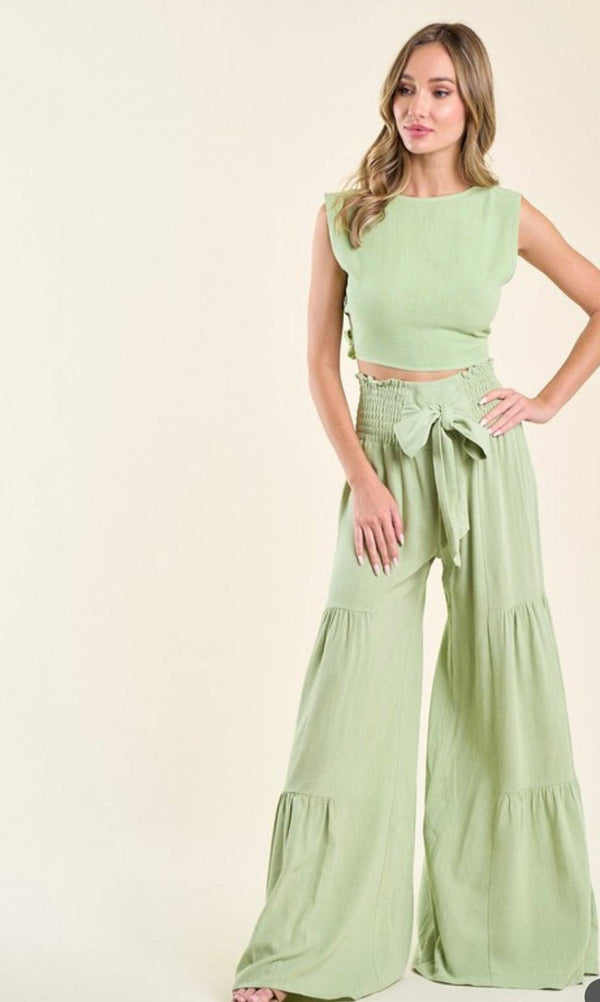 Linen Boho Mint Pants - Bella Boutique & Bellasbylola.com