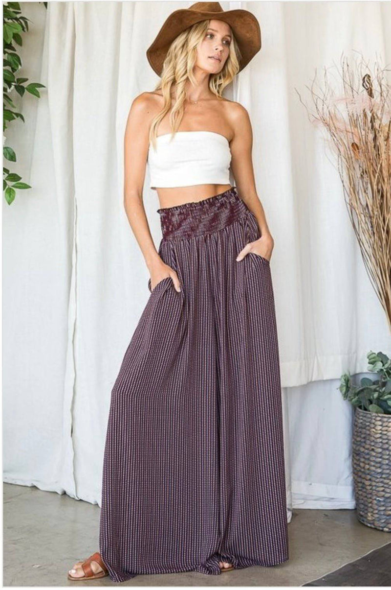 Mary Wine Leg Pants - Bella Boutique & Bellasbylola.com