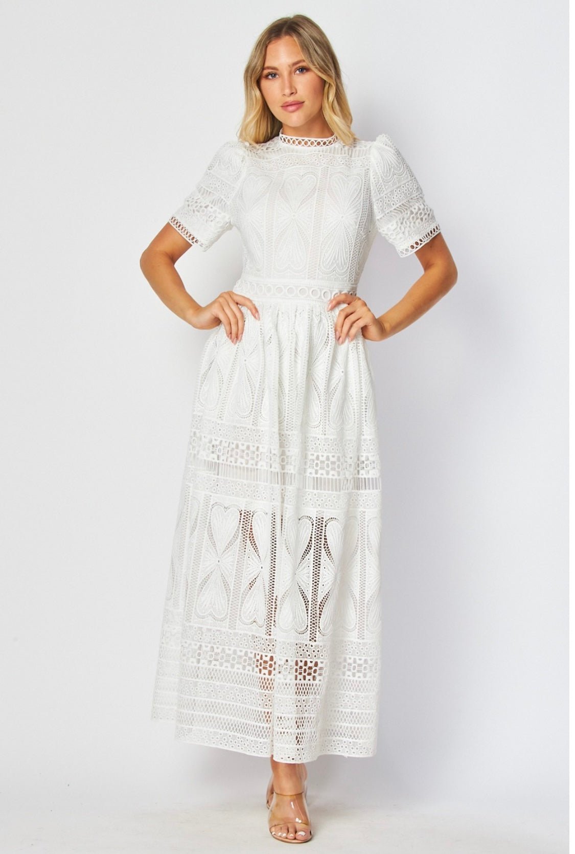 Blanco Crochet Midi Dress - New ✨ - Bella Boutique & Bellasbylola.com