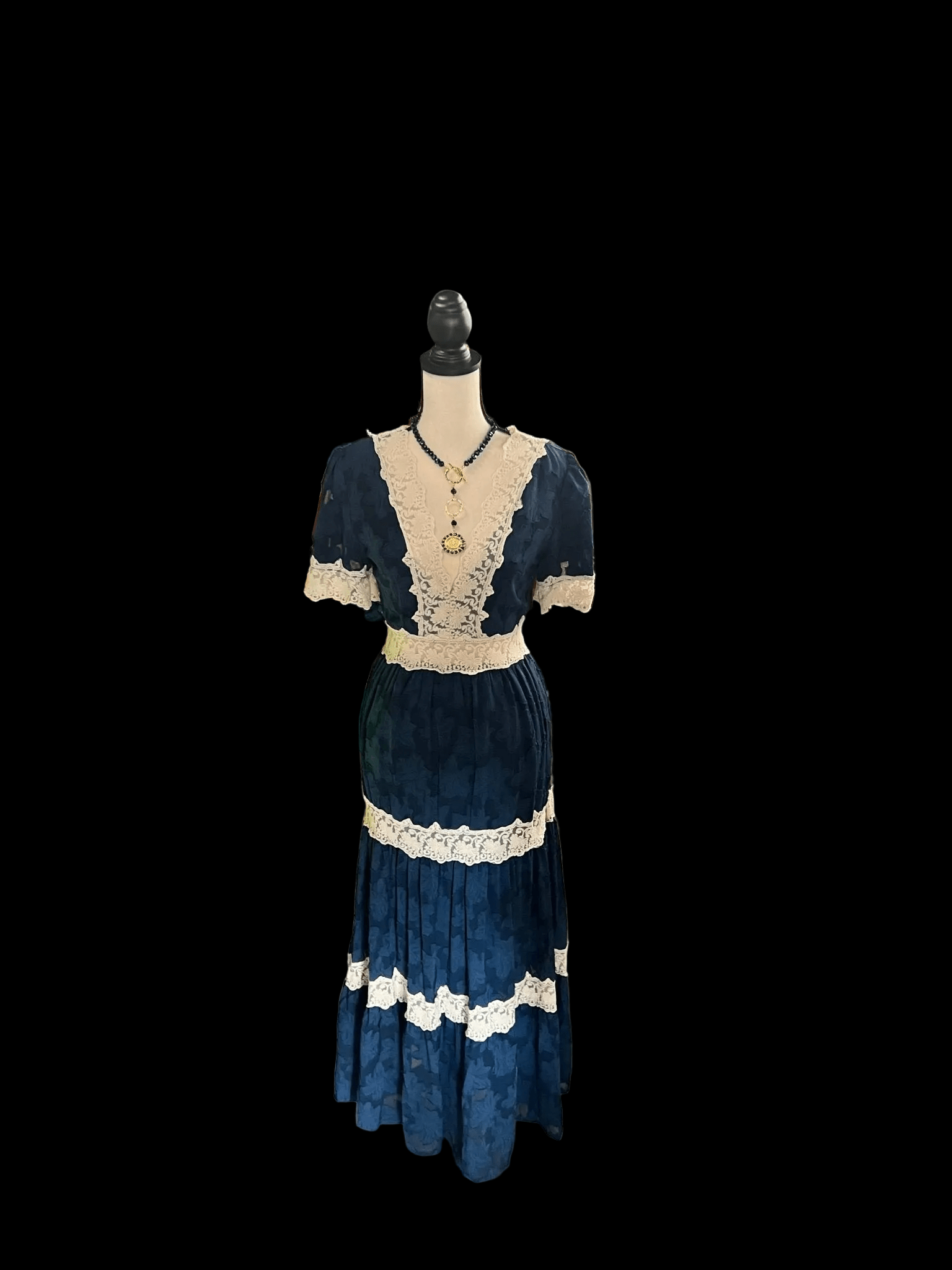 Blue Lace Midi Dress: Elegant, Feminine, Sophisticated - Bella & Bellasbylola.com