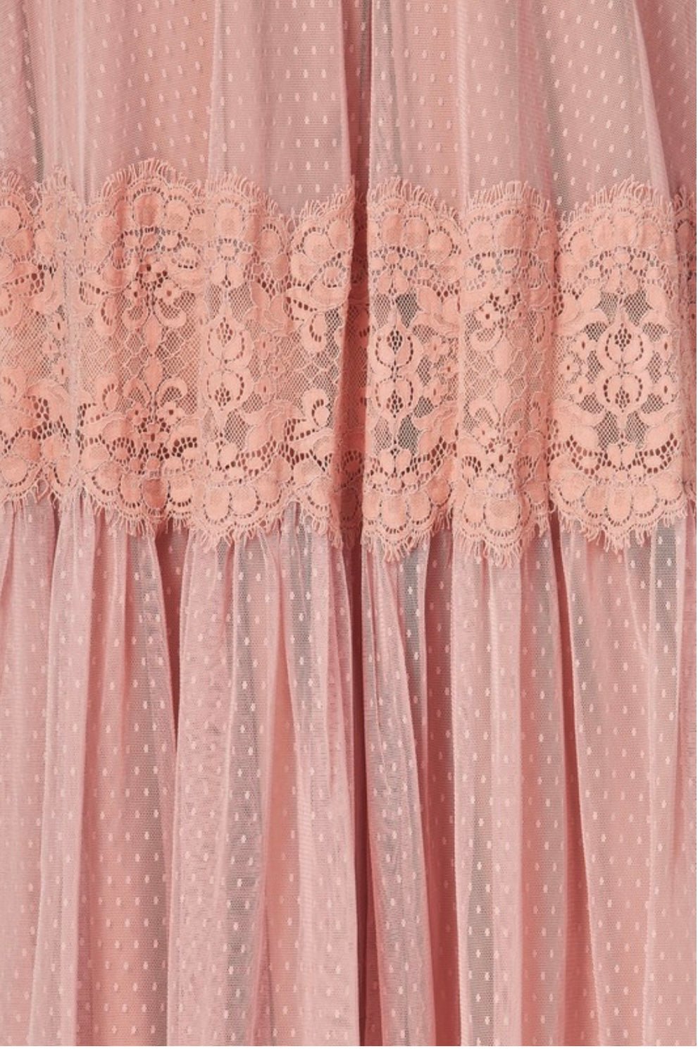 Blush Lace Maxi Dress: Elegant and Luxurious with Long Flowing Sleeves - 100% Polyester - Bella Boutique & Bellasbylola.com