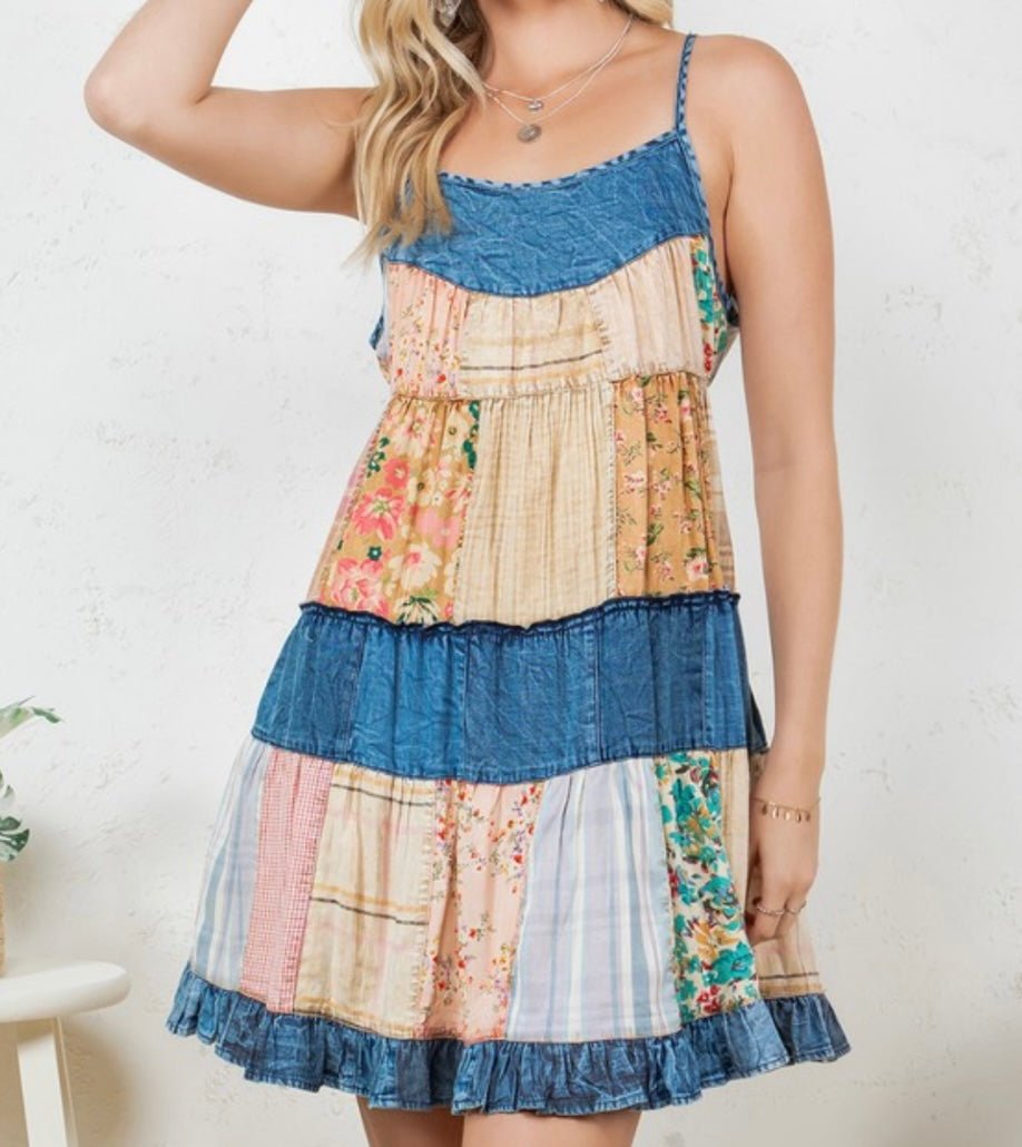 princess polly baby blue dress Abercrombie & Fitch boho embelished puff sleeve babydoll mini dress in  cream main image 0