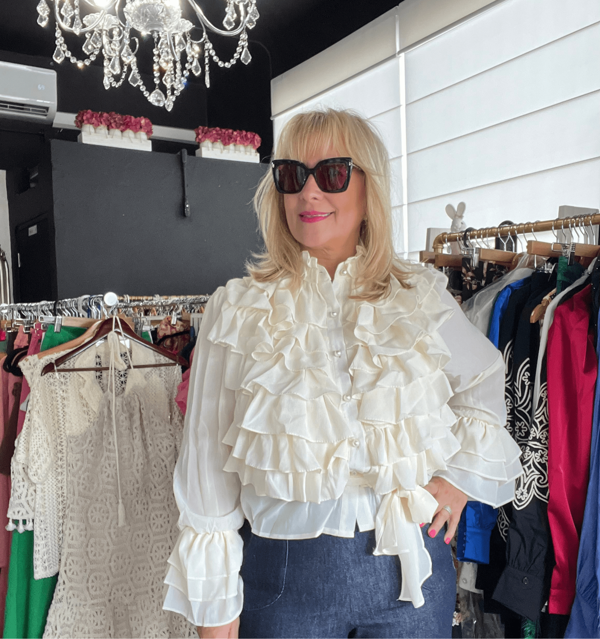 Boho Chic Tiered Ruffles Chiffon Blouse - Luxe & Sophisticated - Bella Boutique & Bellasbylola.com