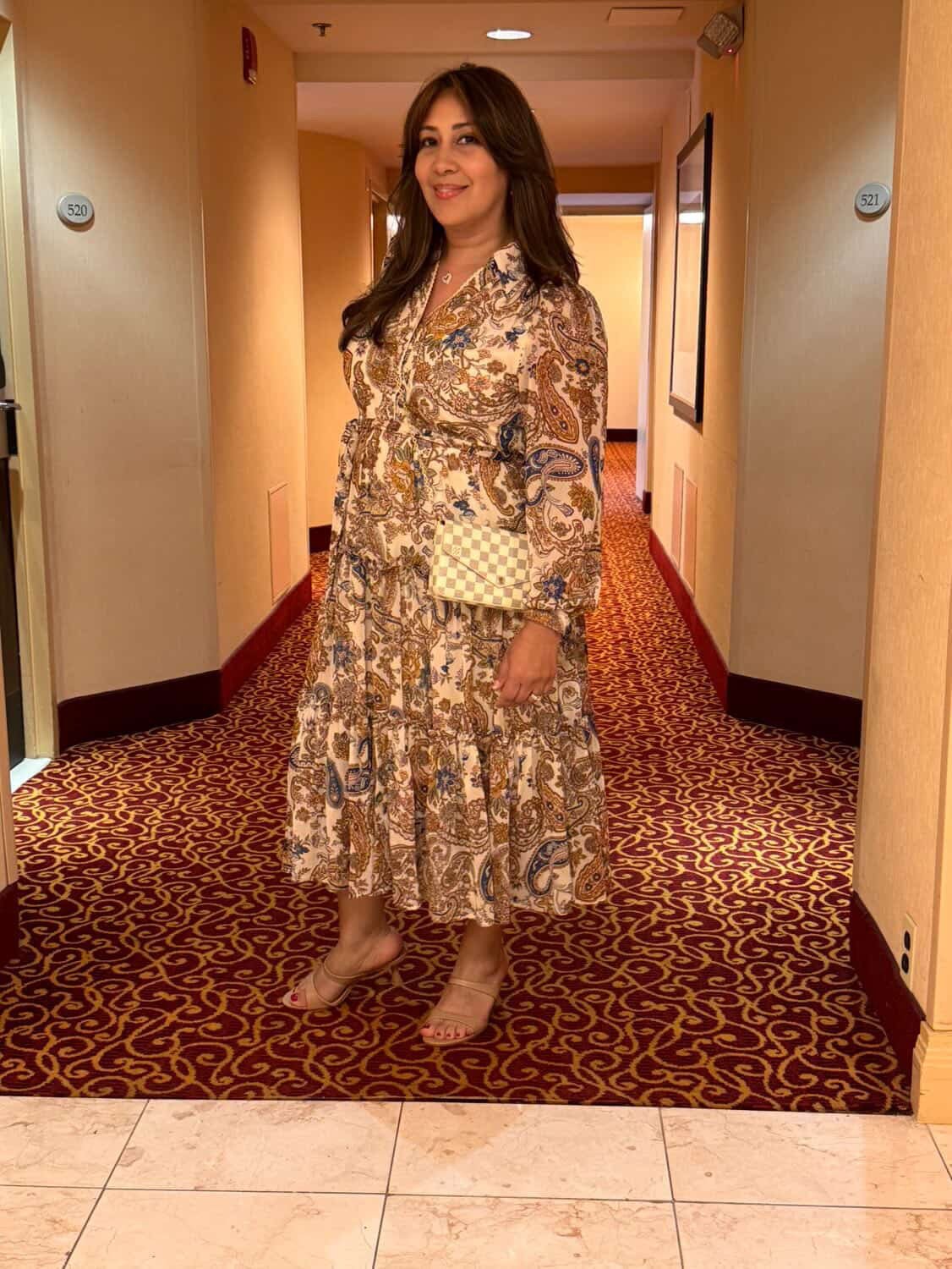 Boho Cream Paisley Midi Dress- Mi bella clienta usa medium - BELLASBYLOLA.COM