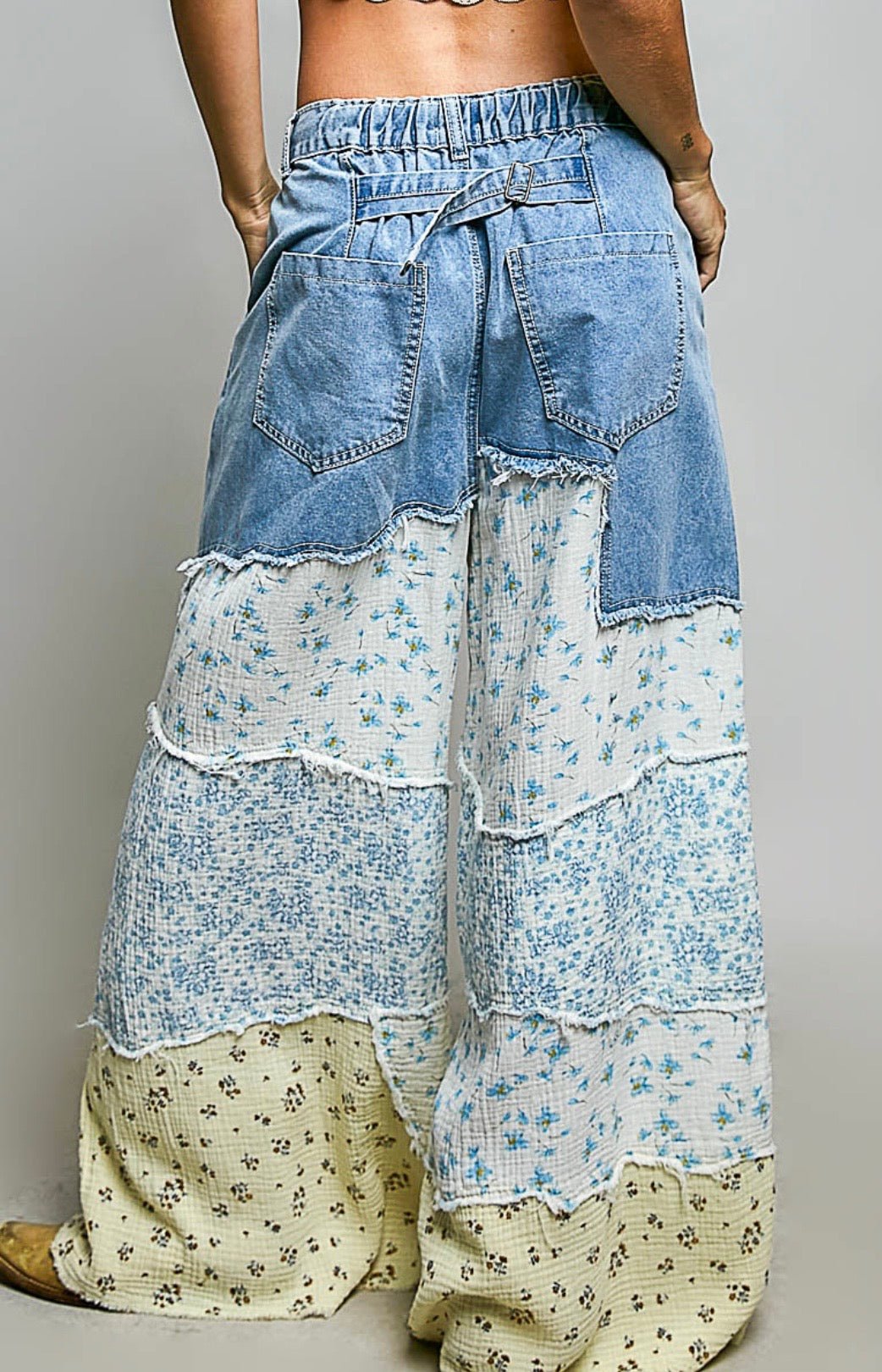 Boho Patchwork Wide-Leg Jeans – Premium Women’s Denim Pants - BELLASBYLOLA.COM