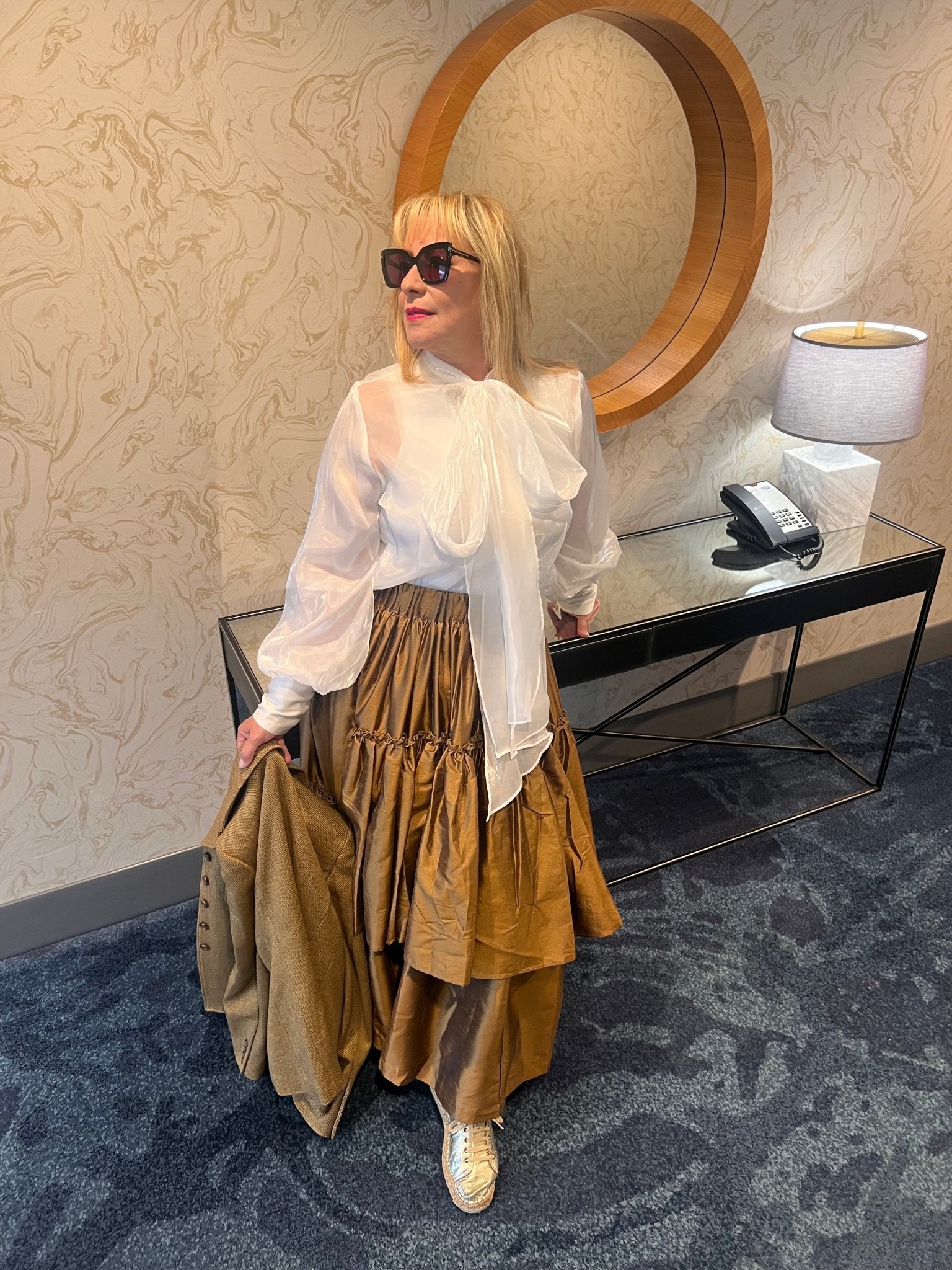 Camelia Asymmetrical Tiered Ruffled High-Waisted Maxi Skirt - PREMIUM CLOTHING - Bella Boutique & Bellasbylola.com