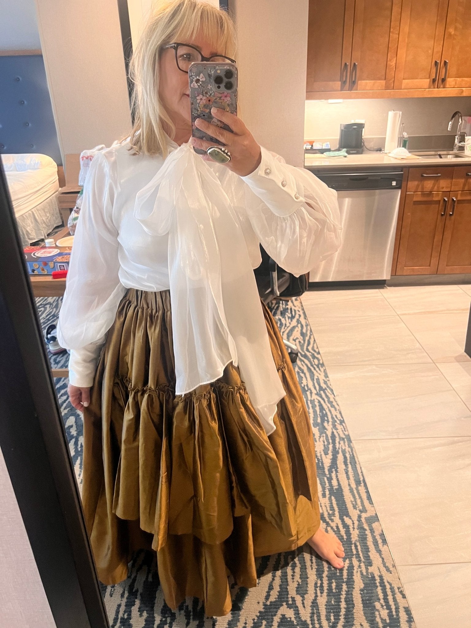 Camelia Asymmetrical Tiered Ruffled High-Waisted Maxi Skirt - PREMIUM CLOTHING - Bella Boutique & Bellasbylola.com