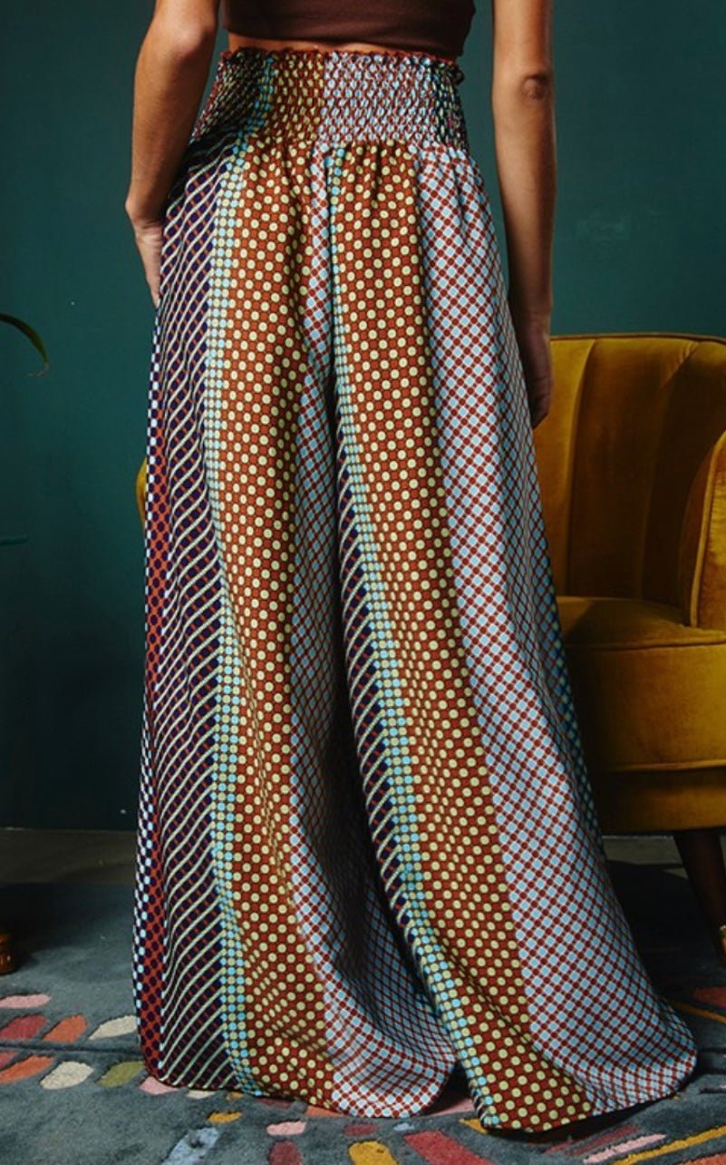 Smocked Waist Wide Leg Pants - 100% Polyester - True to Size - Bella Boutique & Bellasbylola.com