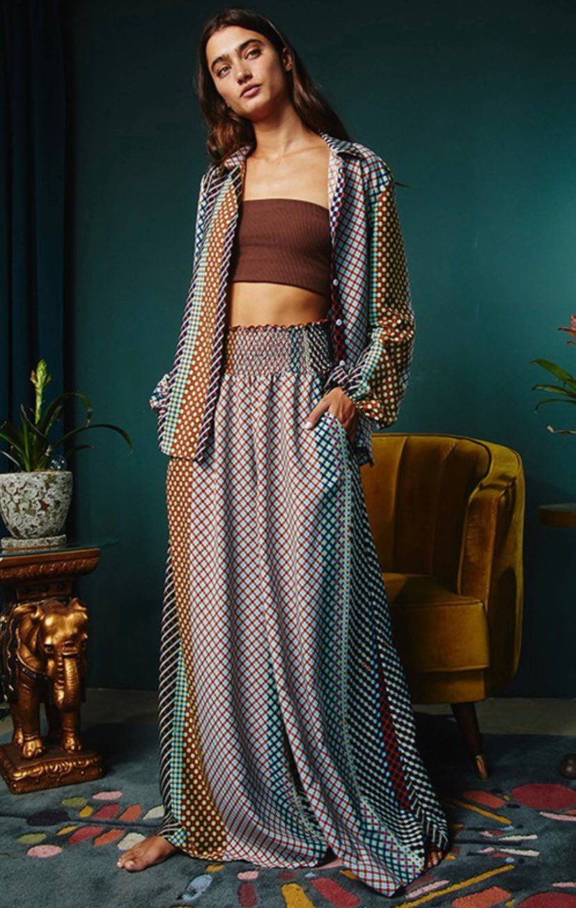 Smocked Waist Wide Leg Pants - 100% Polyester - True to Size - Bella Boutique & Bellasbylola.com