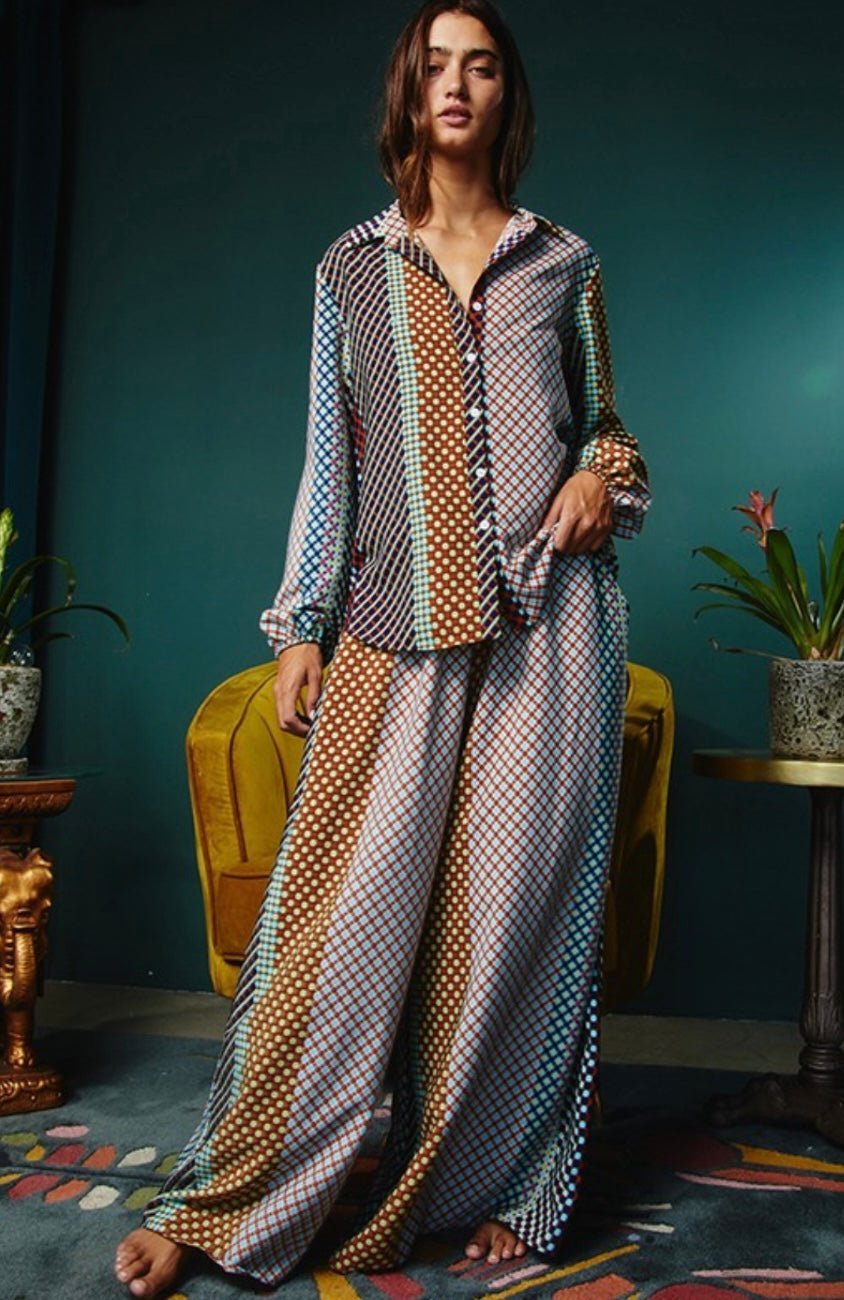 Catalina Earth Tones Button Blouse - Bella Boutique & Bellasbylola.com