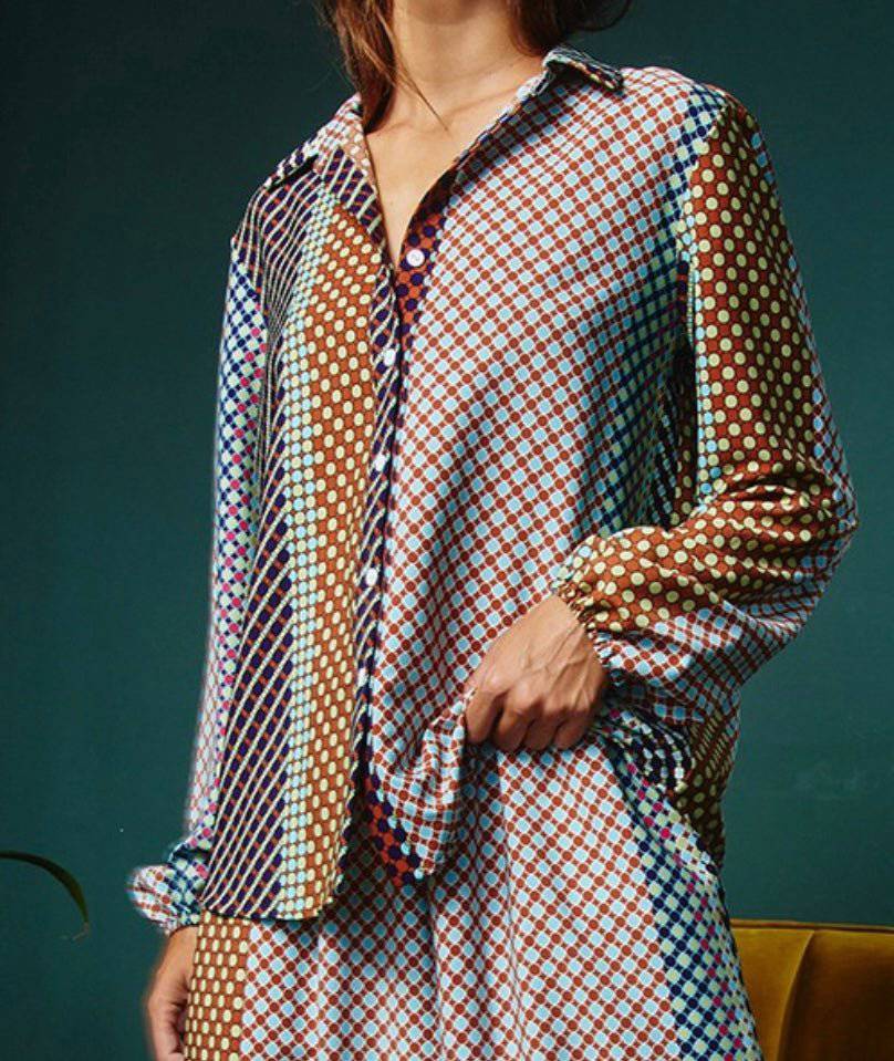 Catalina Earth Tones Button Blouse - Bella Boutique & Bellasbylola.com