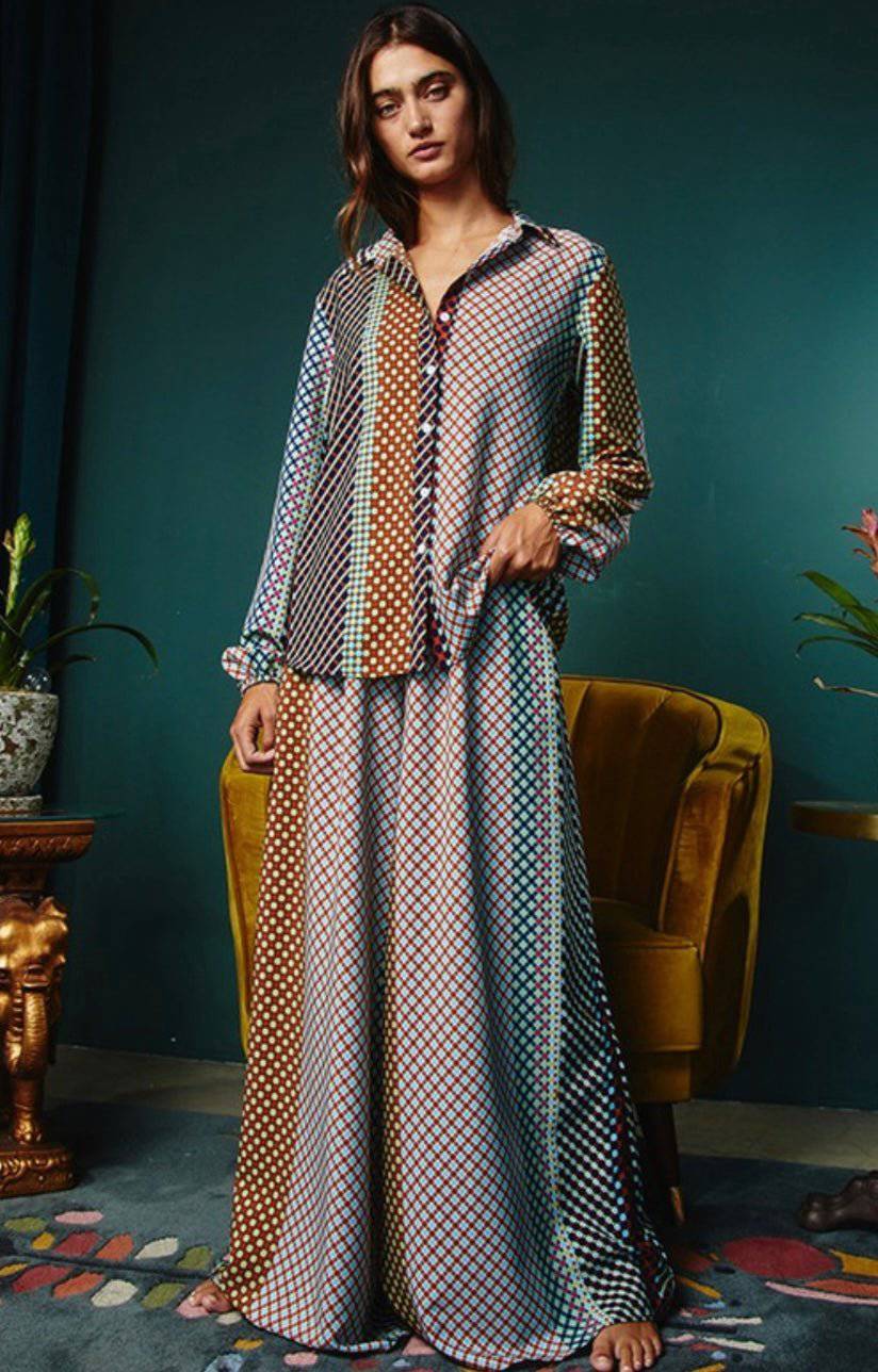 Catalina Earth Tones Button Blouse - Bella Boutique & Bellasbylola.com