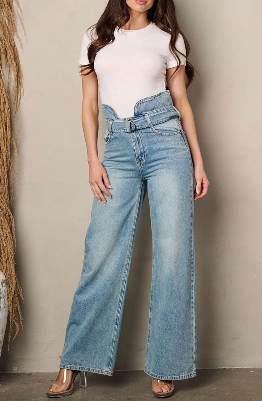 Cecilia Denim Paperbag Jeans- Stylish and Comfortable Fit - Bella Boutique & Bellasbylola.com