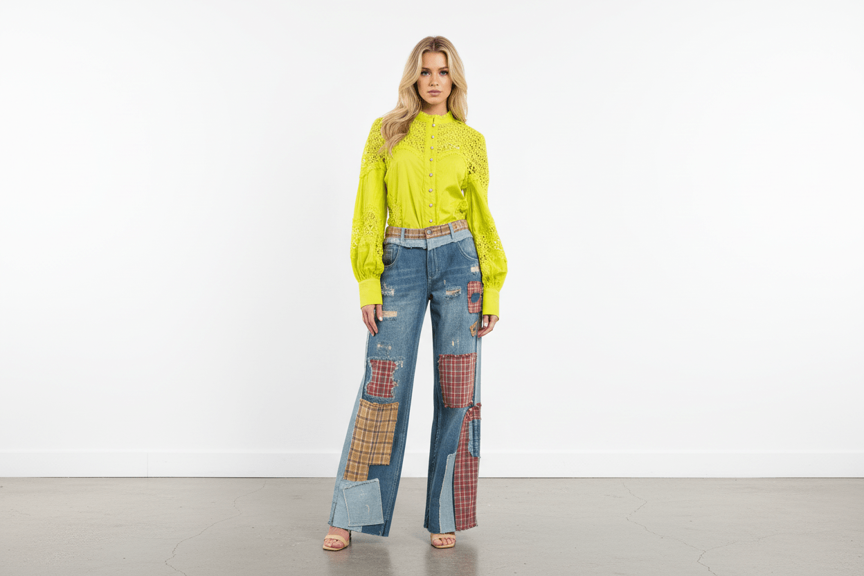 Chartreuse Lace Blouse: Elegant & Stylish - Bella & Bellasbylola.com