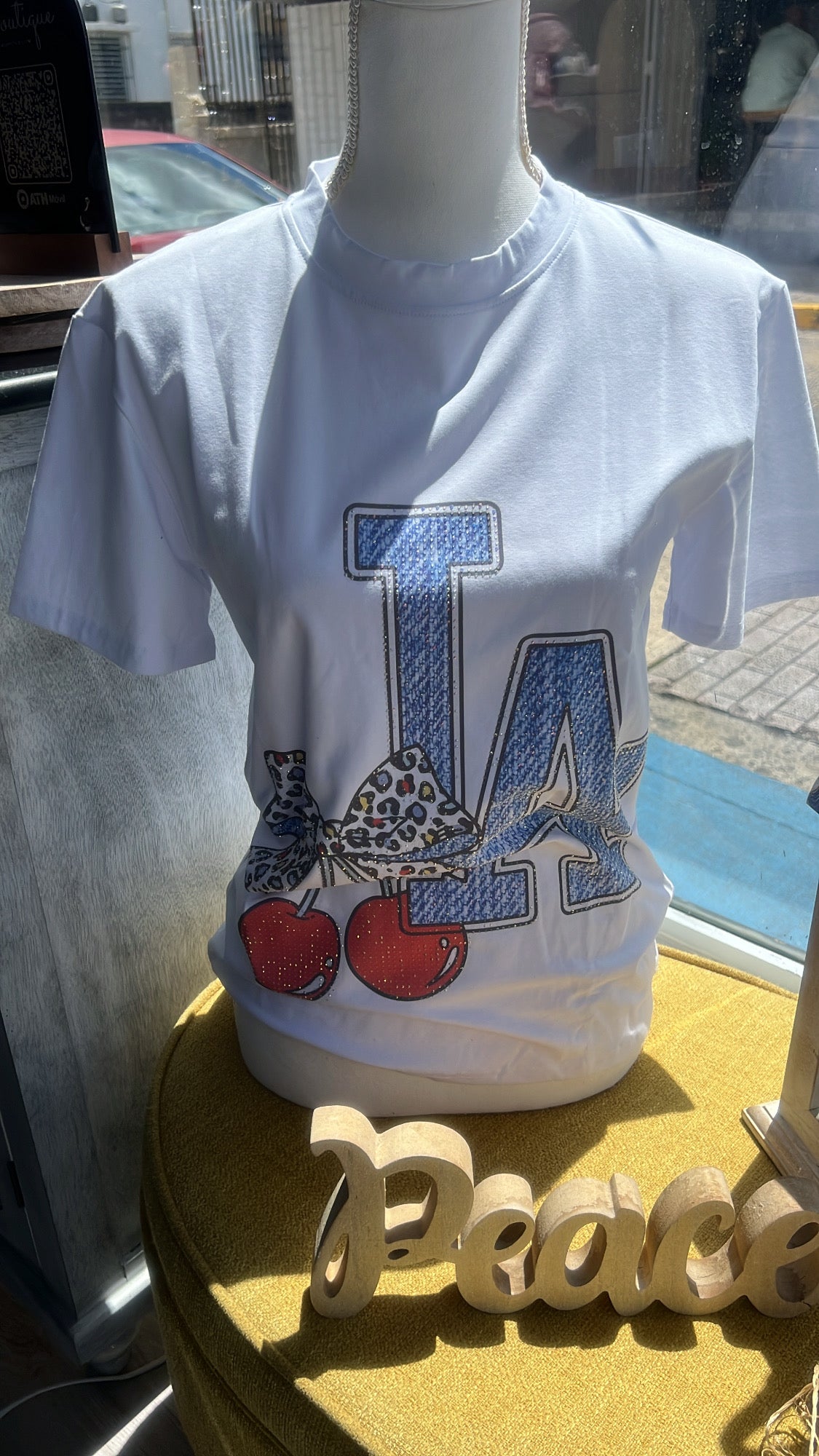 Cherry Fashion Print T-shirt - Los Angeles Print 🍒 - Bella Boutique & Bellasbylola.com