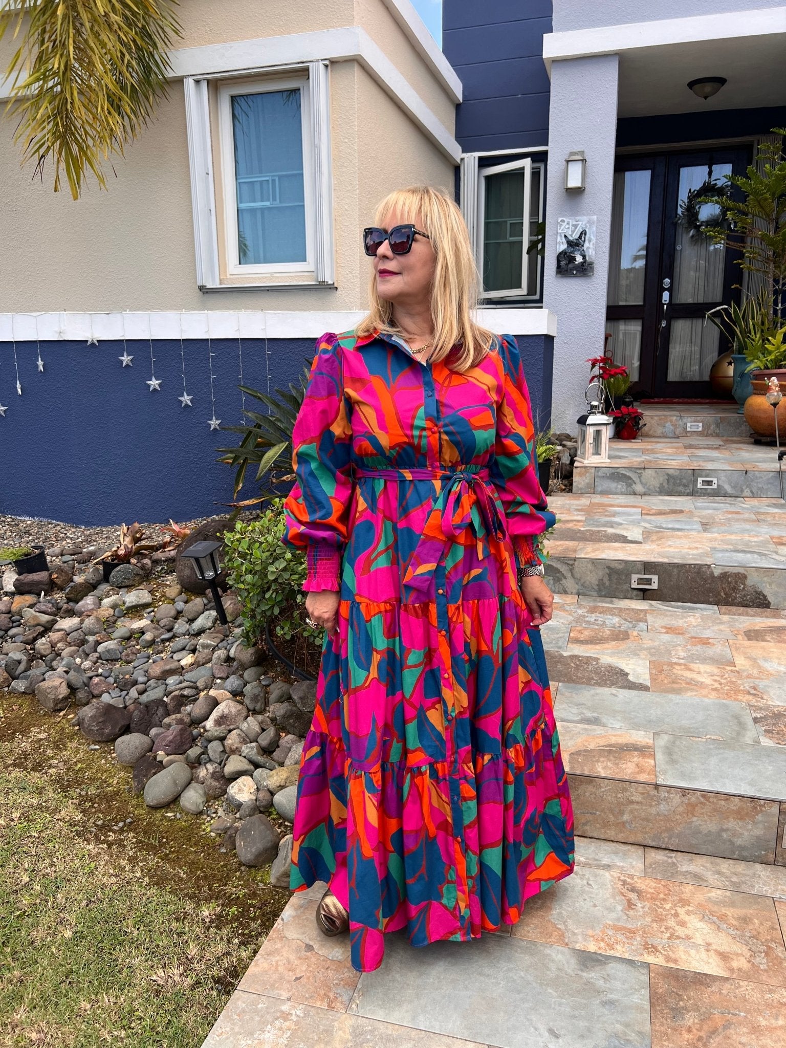 Colorful Button Down Maxi Shirt Dress - Bella Boutique & Bellasbylola.com