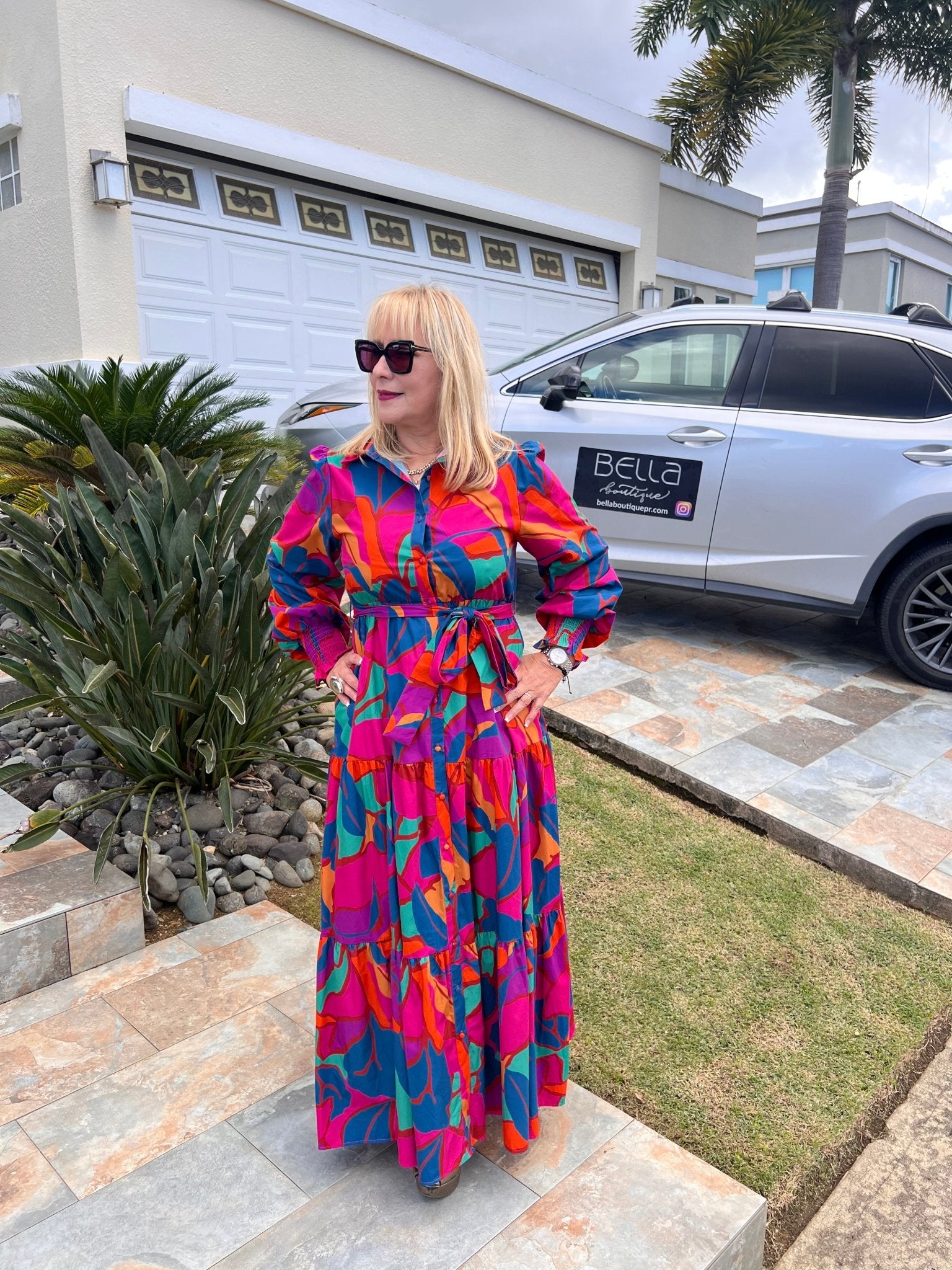 Colorful Button Down Maxi Shirt Dress - Bella Boutique & Bellasbylola.com