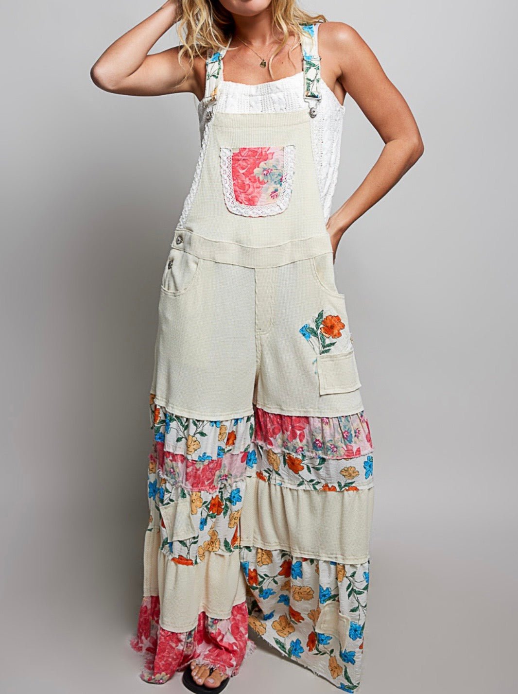 Cream Comfy overall - Bella Boutique & Bellasbylola.com