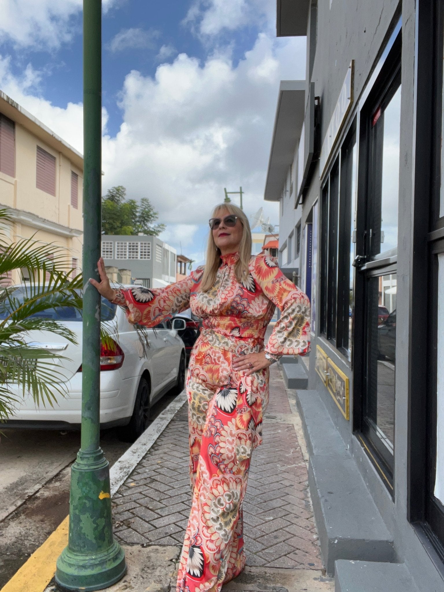 Daniela Orange Print long sleeves Set - Bella Boutique & Bellasbylola.com