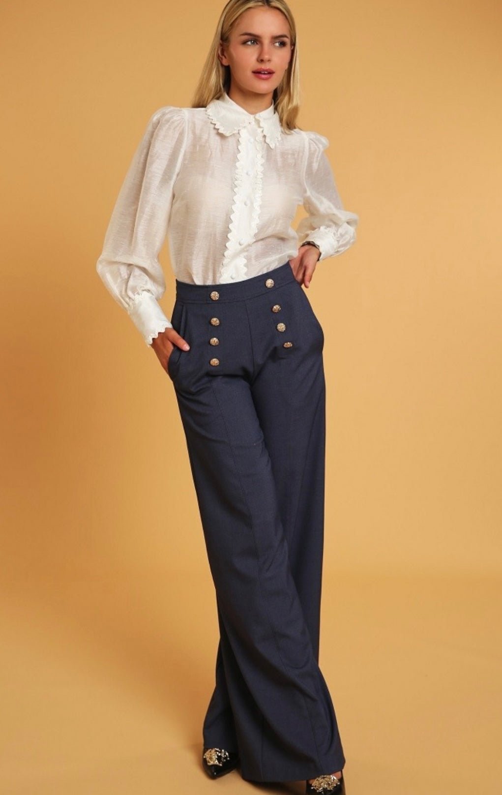 Dark Blue Dress Pants - Bella Boutique & Bellasbylola.com